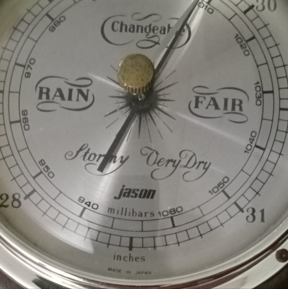 Jason Barometer For Weather Forecasting Mid Century Japan aprox. 20"Long